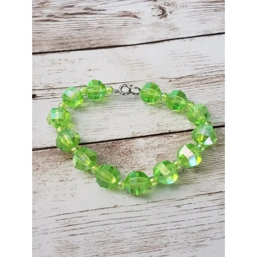 Child Size Girl's or Very Small Women's Bracelet - Green Bracelet
